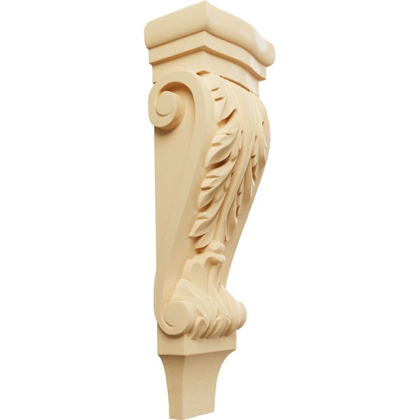 Ekena Millwork 5 1/8"W x 3 3/8"D x 15 1/2"H Medium Acanthus Pilaster Wood Corbel, Maple CORW05X03X16PAMA - main